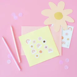 Retro Rainbow Sticker Sheets 4ct