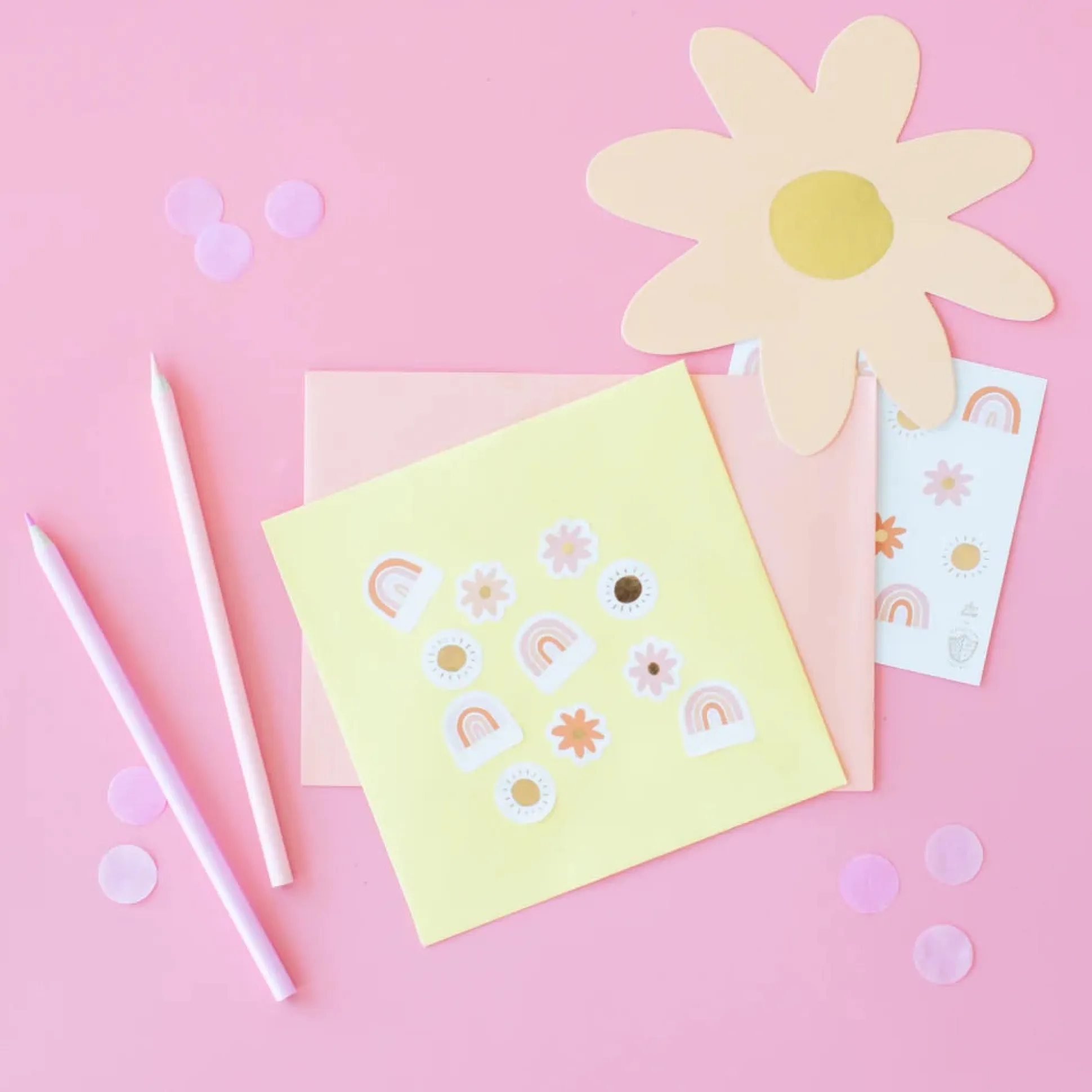 Retro Rainbow Sticker Sheets 4ct