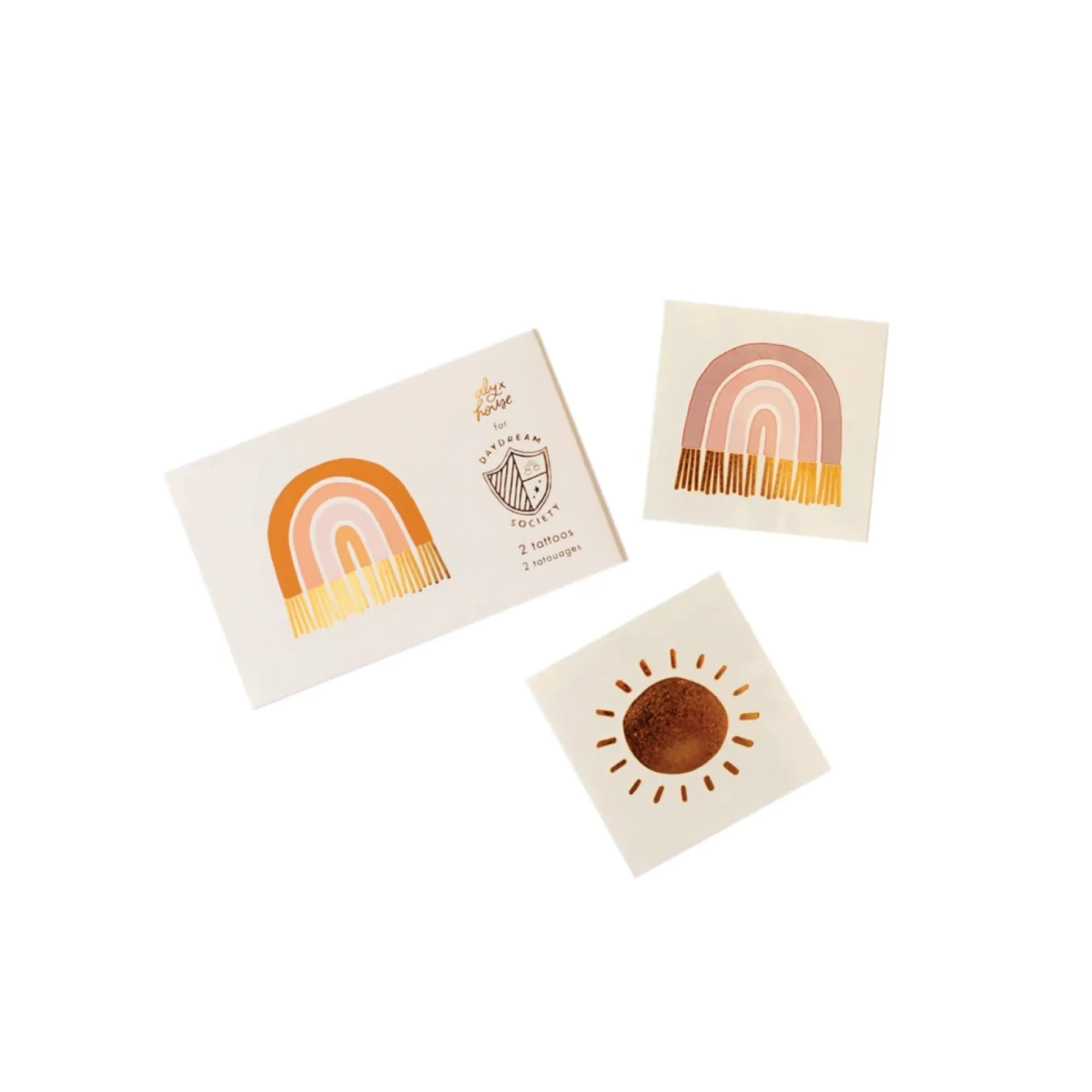 Retro Rainbow Temporary Tattoos 2ct