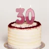 Rose Gold & Gold Glitter Dipped Number Birthday Candle