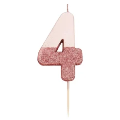 Rose Gold & Gold Glitter Dipped Number Birthday Candle
