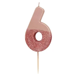 Rose Gold & Gold Glitter Dipped Number Birthday Candle