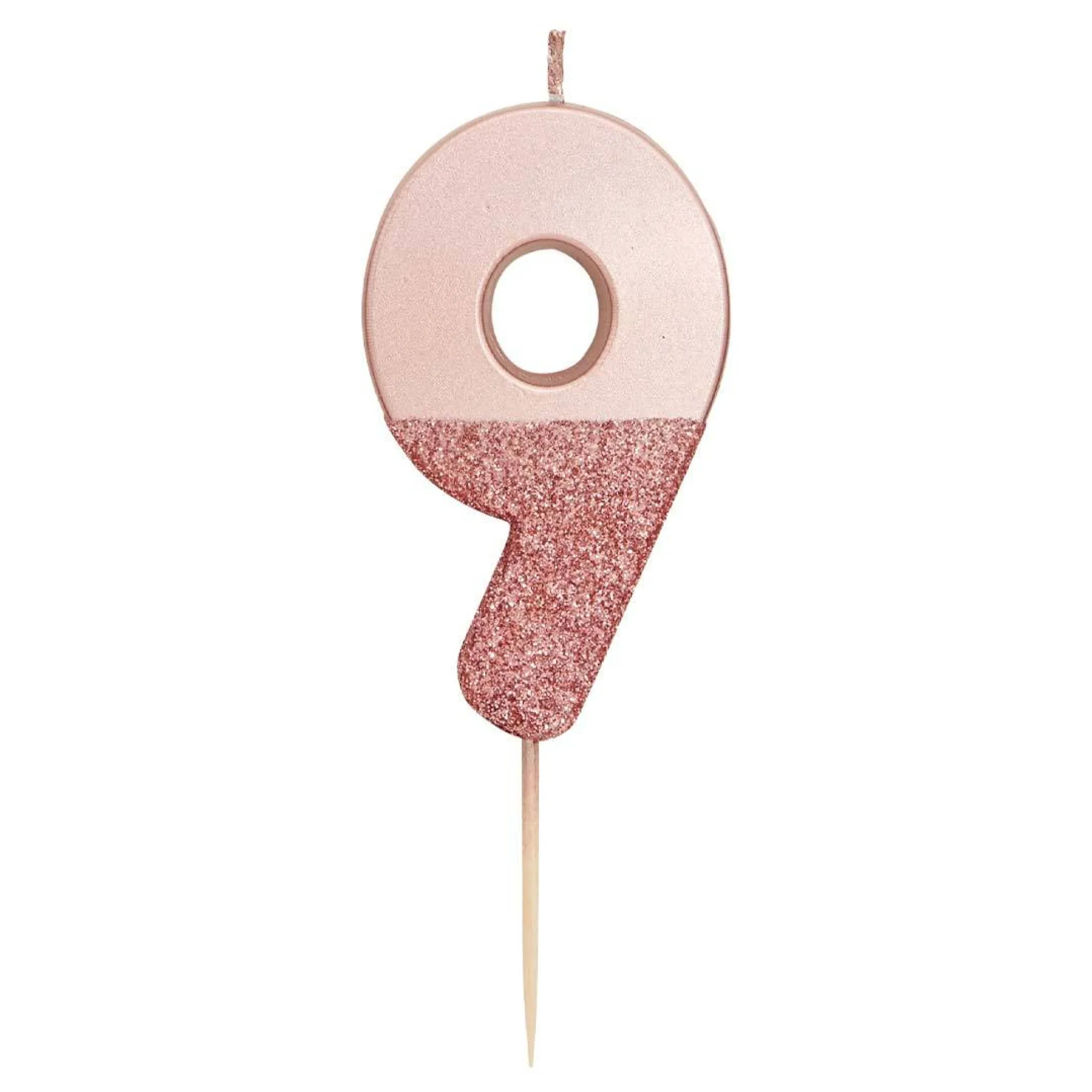 Rose Gold & Gold Glitter Dipped Number Birthday Candle