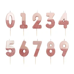 Rose Gold & Gold Glitter Dipped Number Birthday Candle