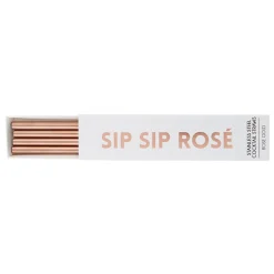 Rose Gold Metal Cocktail Straws 4ct