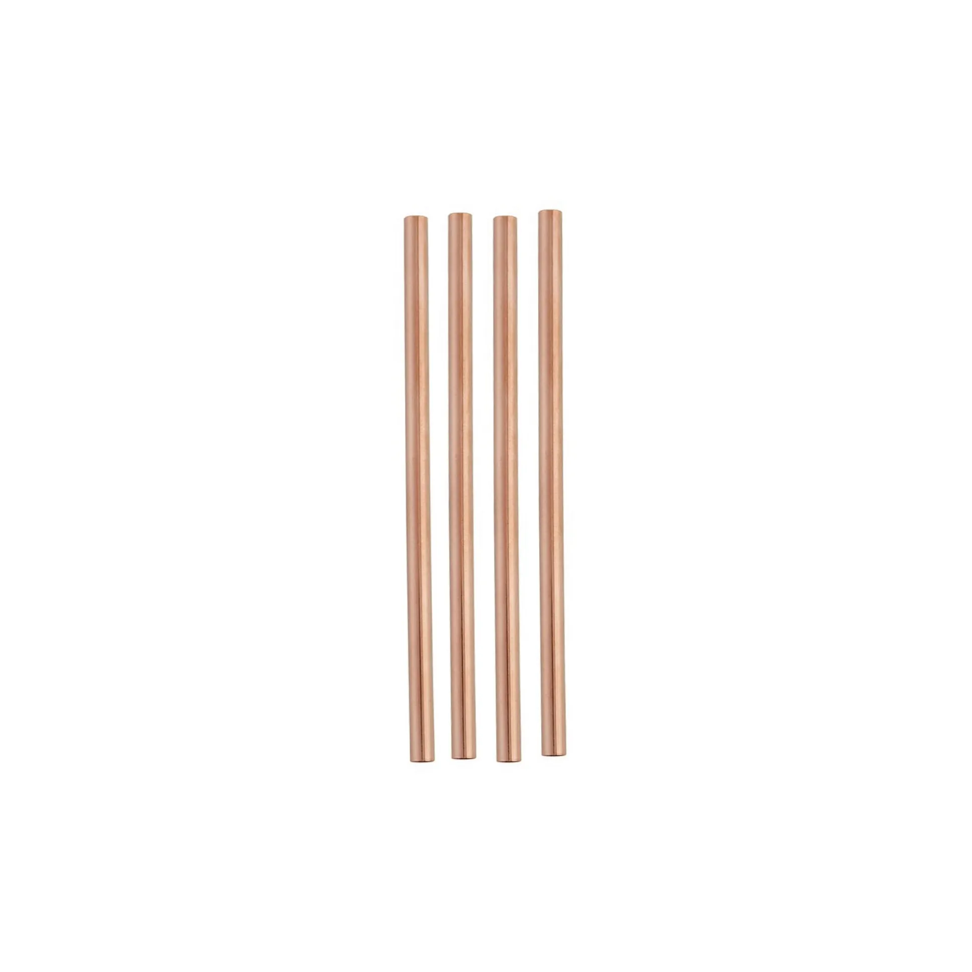 Rose Gold Metal Cocktail Straws 4ct