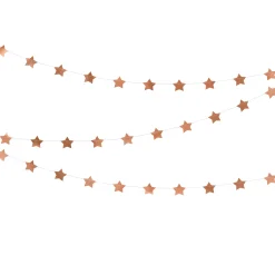 Rose Gold Star Garland 12'