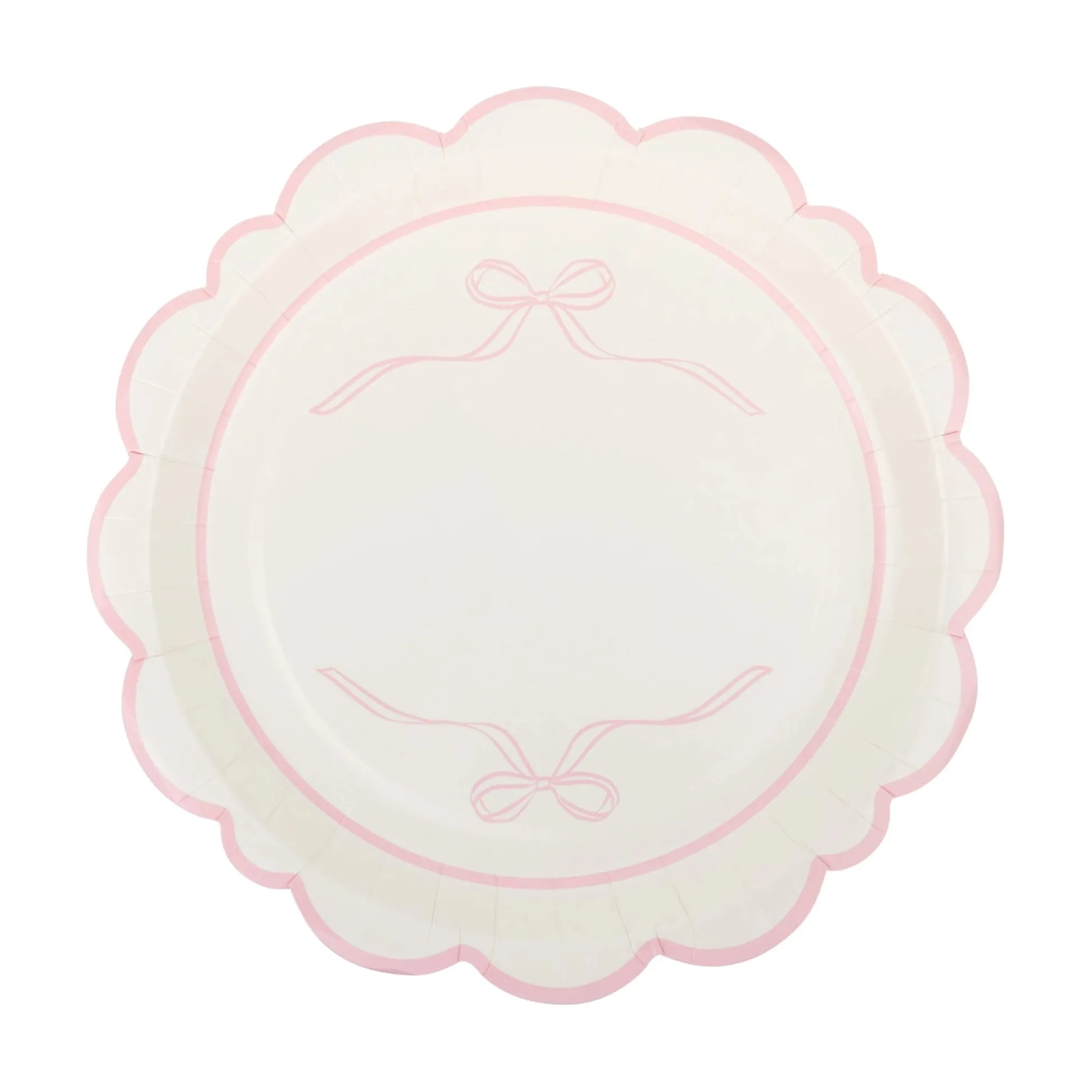 Round Pink Bows Lunch Plates 8ct