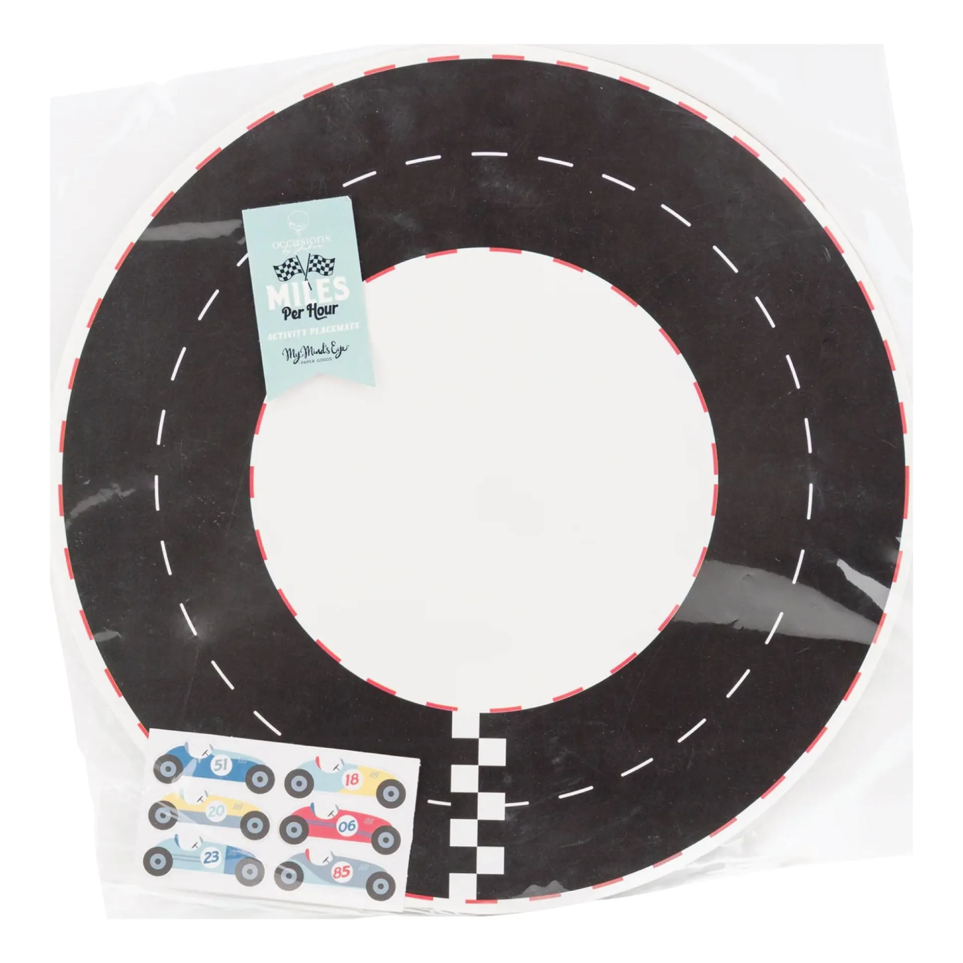Round Race Track Paper Placemats 12ct