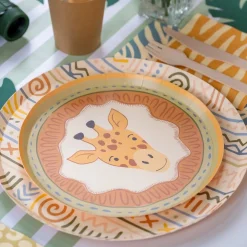 Safari Animal Faces Dessert Plates 8ct