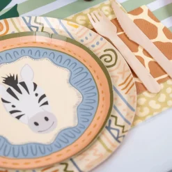 Safari Animal Faces Dessert Plates 8ct