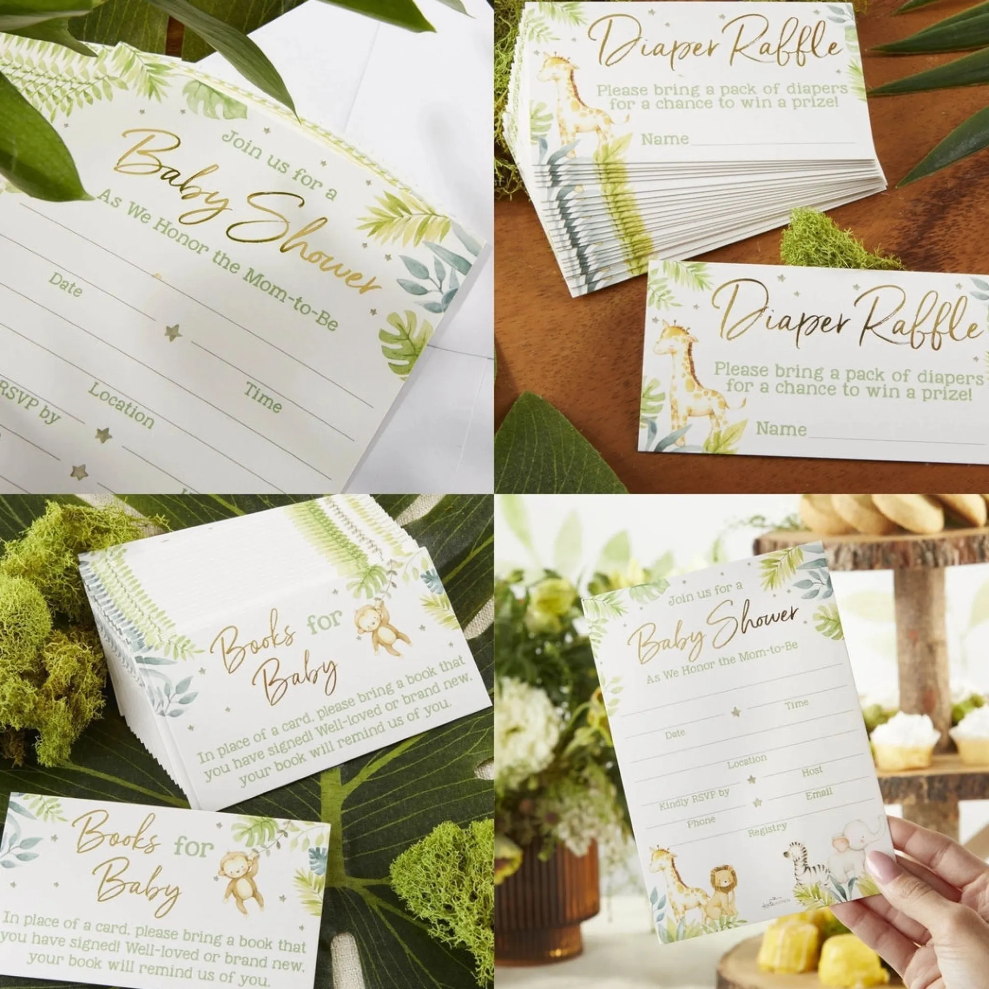 Safari Baby Shower Invitation & Thank You Card Bundle