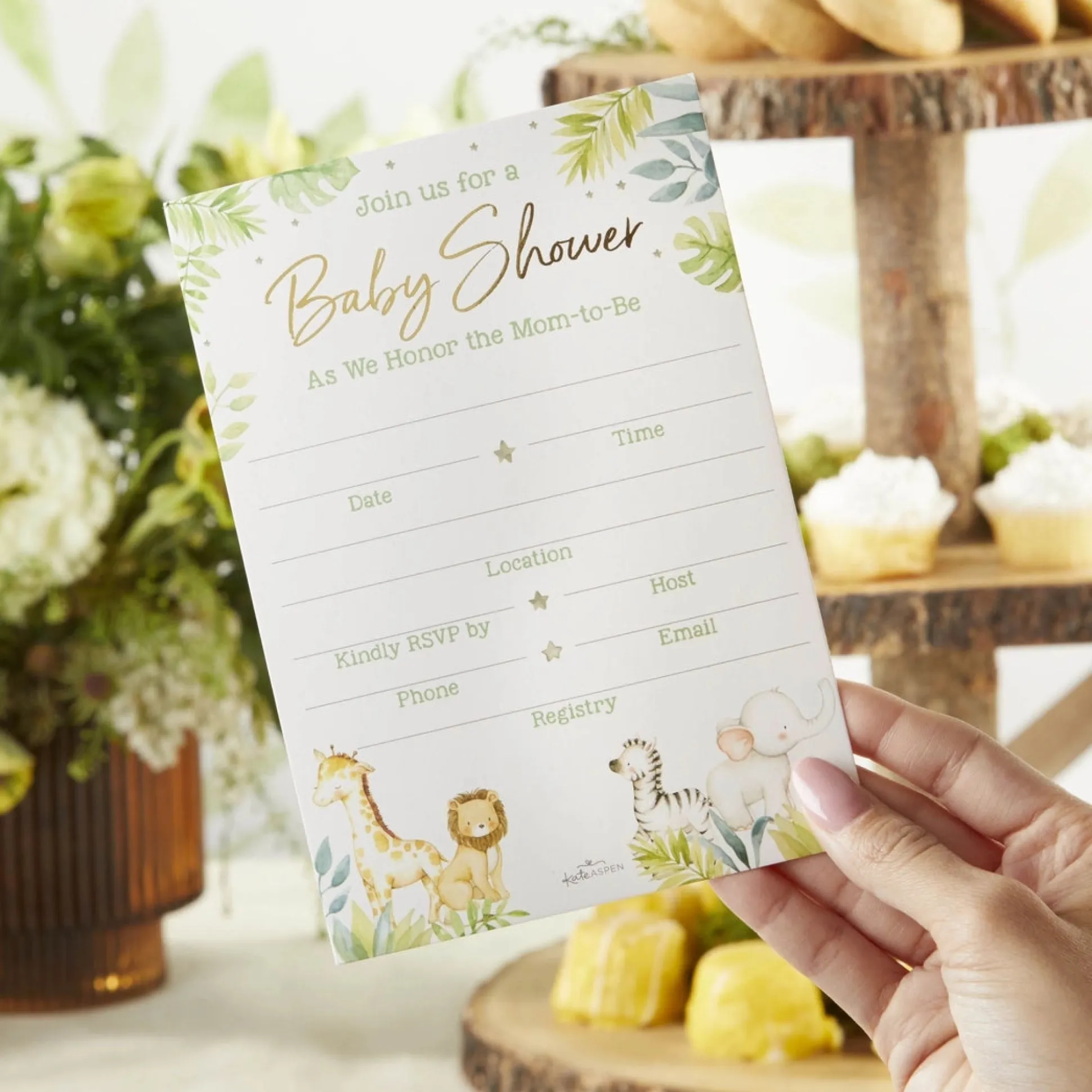 Safari Baby Shower Invitation & Thank You Card Bundle