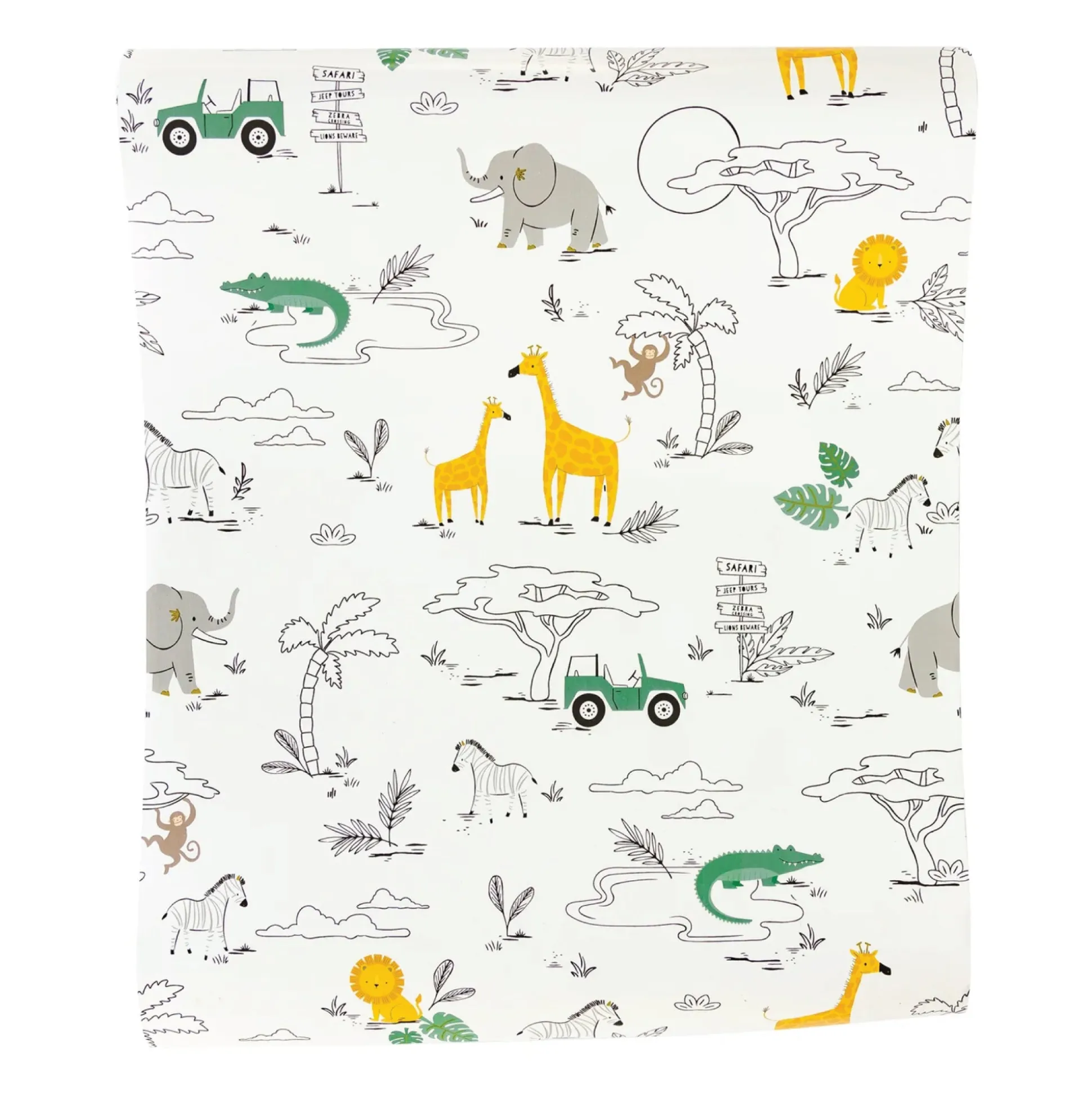 Safari Jeep Tour Paper Table Runner 10ft