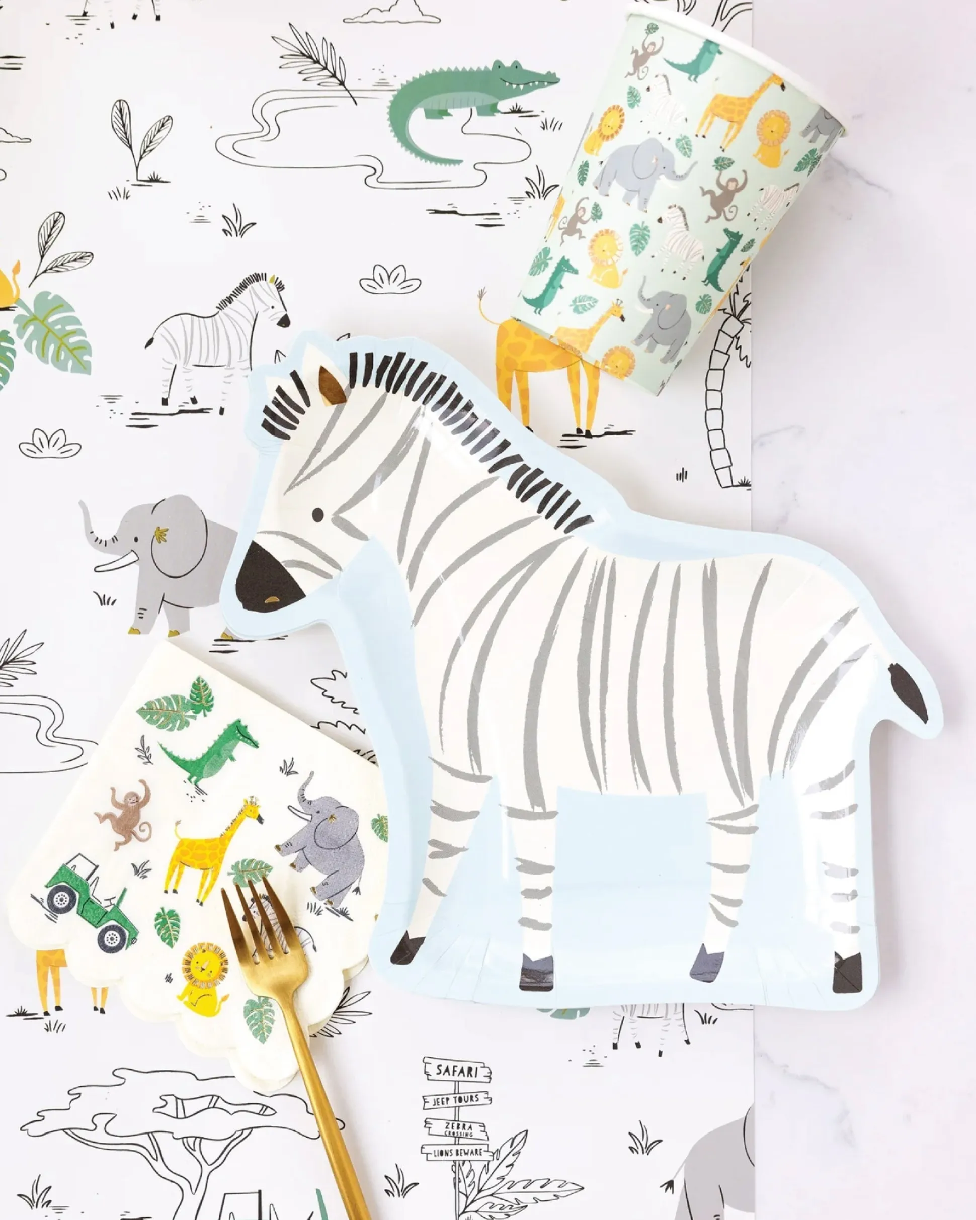 Safari Jeep Tour Paper Table Runner 10ft