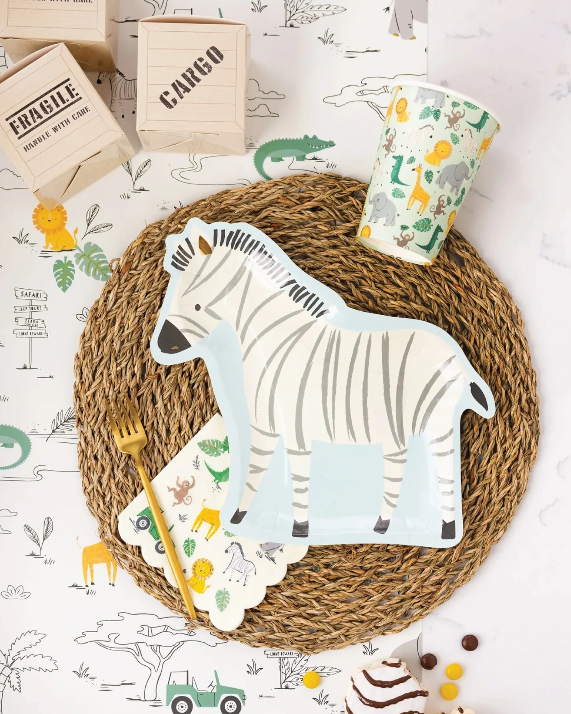 Safari Jeep Tour Paper Table Runner 10ft