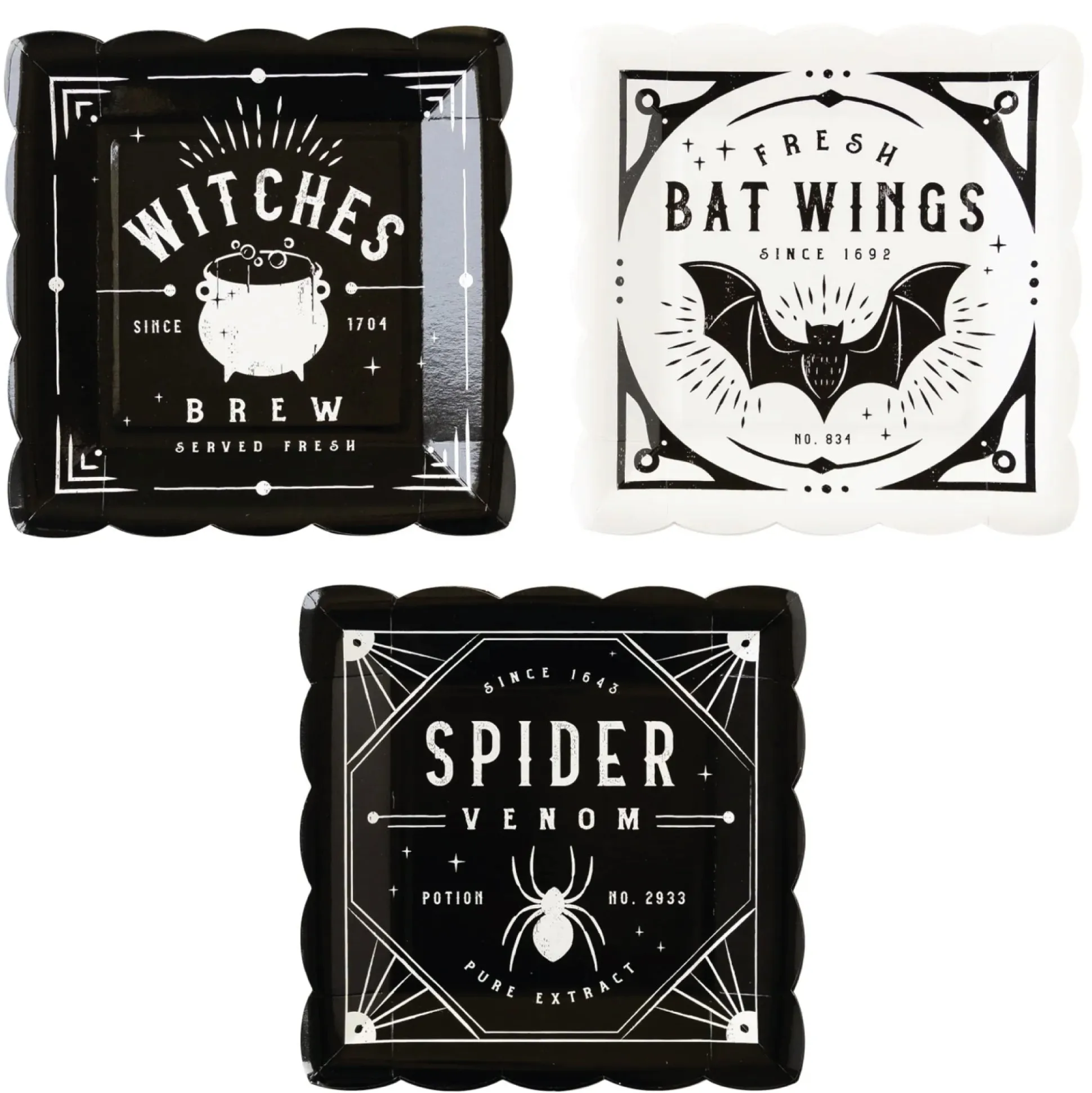 Salem Apothecary Label Paper Plates 9ct