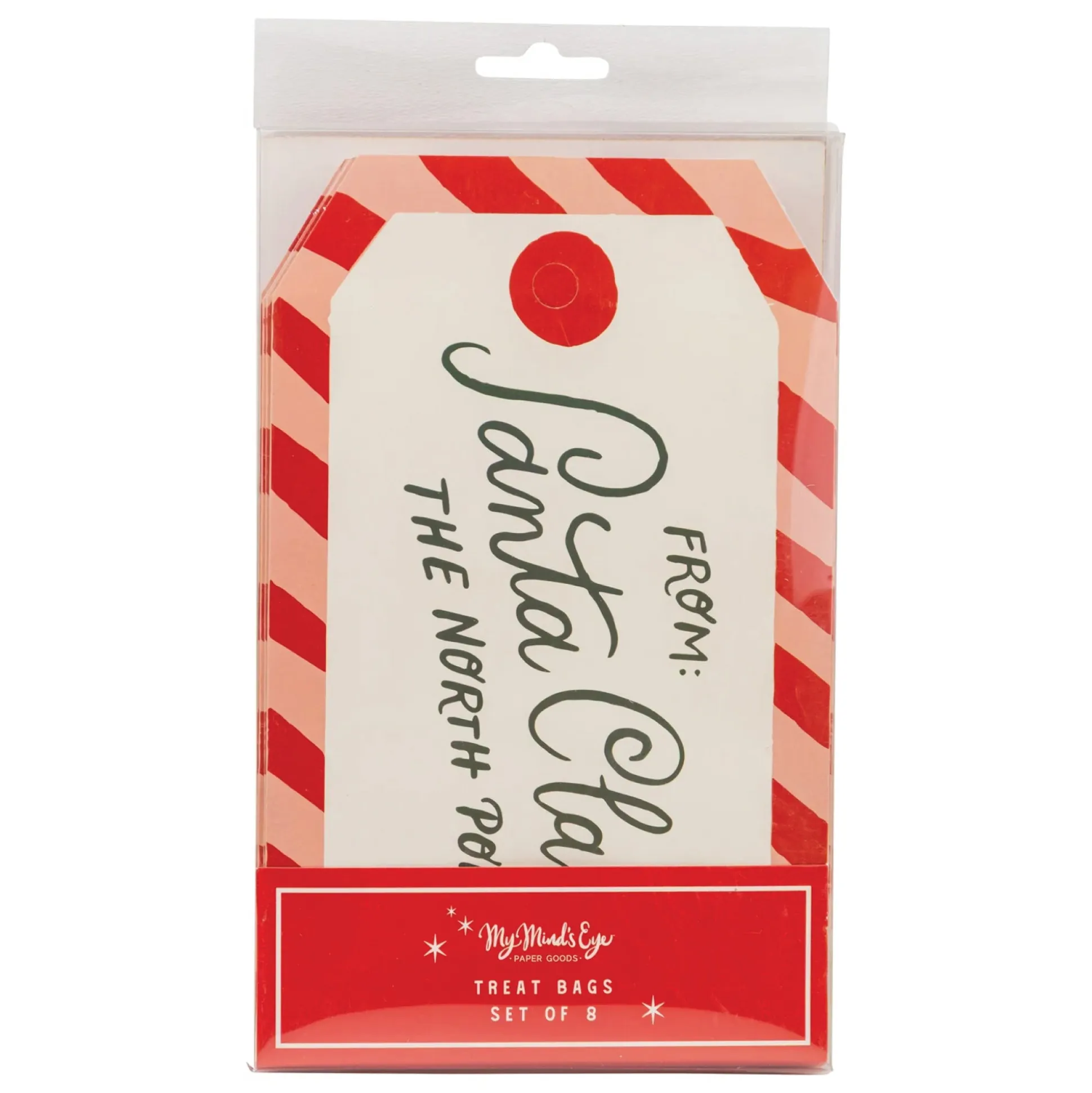 Santa Claus Tag Treat Bags 8ct