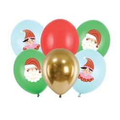 Santa & Elf Christmas Balloon Bouquet 6ct