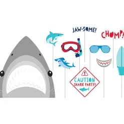 Shark Party Photo Booth Props 10ct