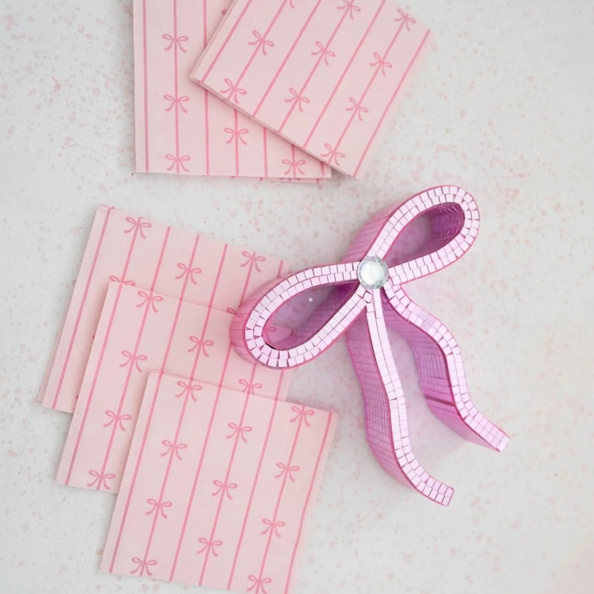 Signature Pink Bow Dessert Napkins 20ct