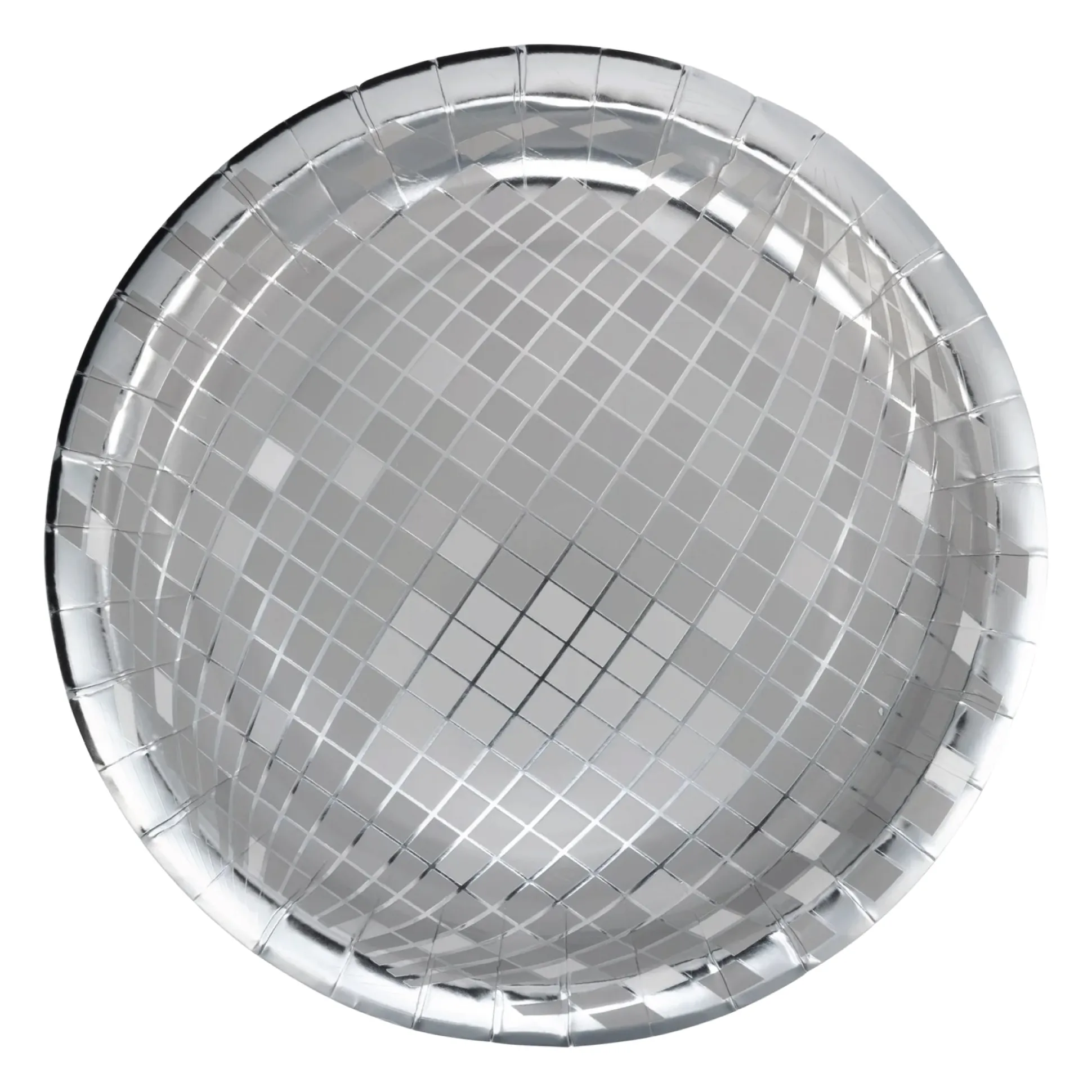 Silver Disco Ball Lunch Plates 8ct