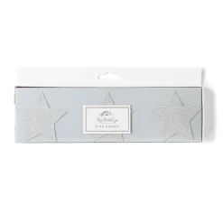 Silver Glitter Stars Garland 6ft