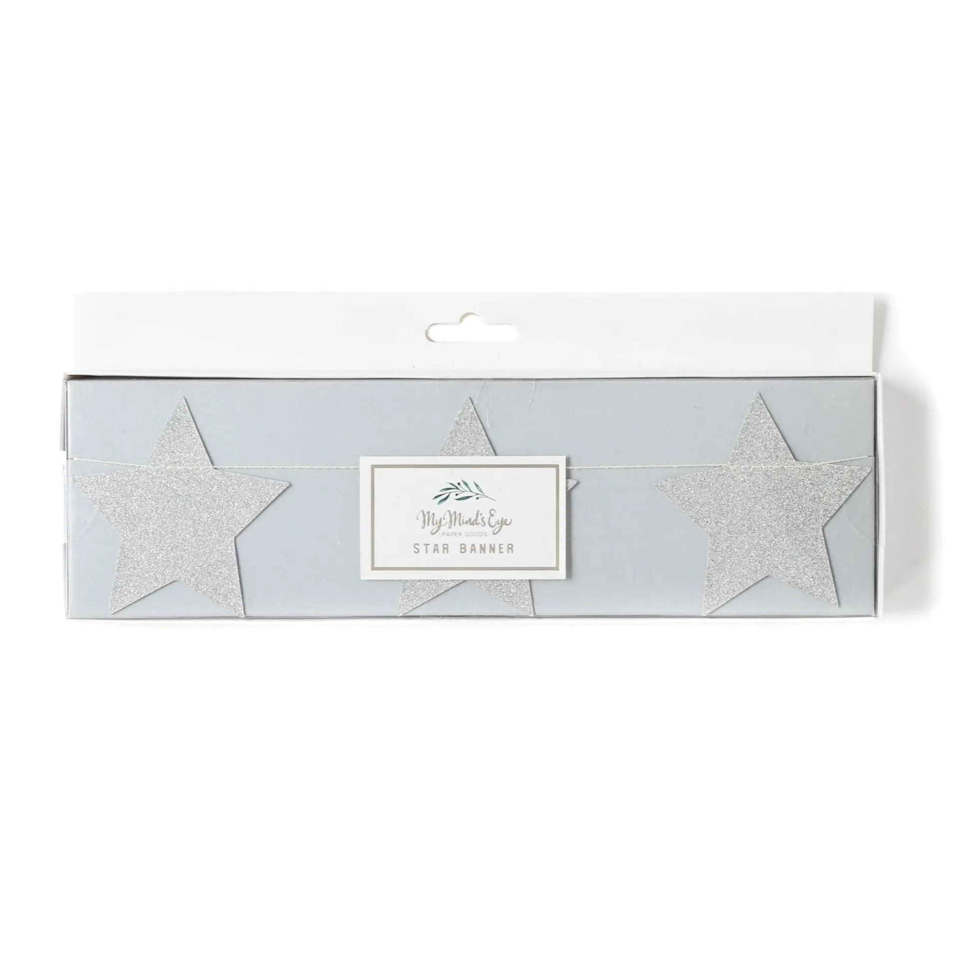 Silver Glitter Stars Garland 6ft
