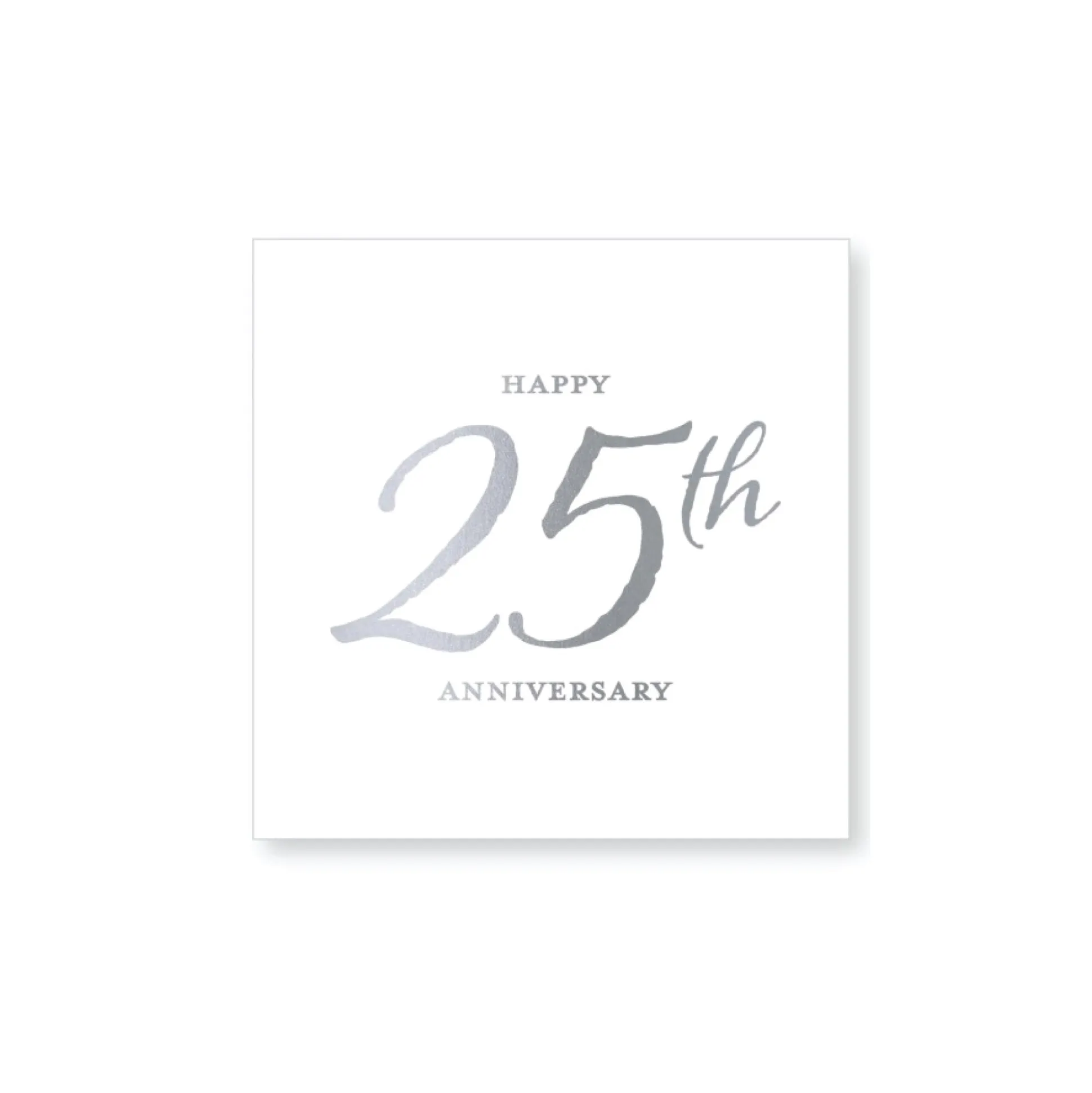 Silver Happy 25th Anniversary Dessert Napkins 20ct