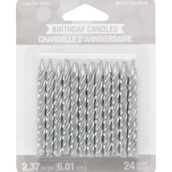 Silver Spiral Birthday Candles