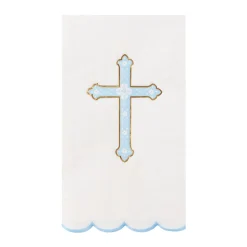 Sky Blue Cross Guest Towels 20ct