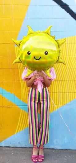Smiling Iridescent Sun Balloon 27in