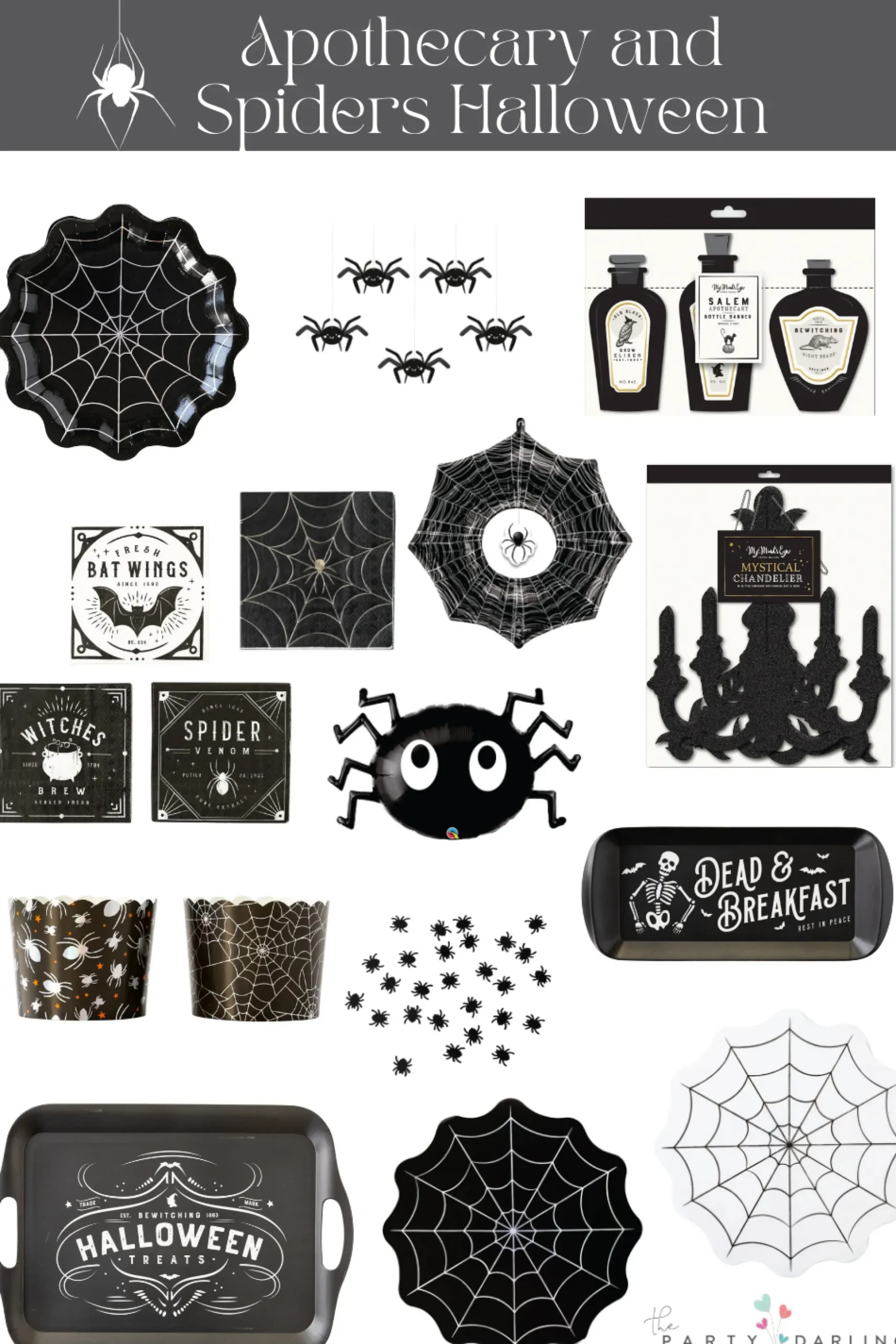 Spiderweb & Creepy Dangling Spider Foil Balloon 33in