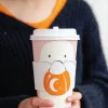 Spooky Cute Ghost Coffee Cups & Lids 8ct