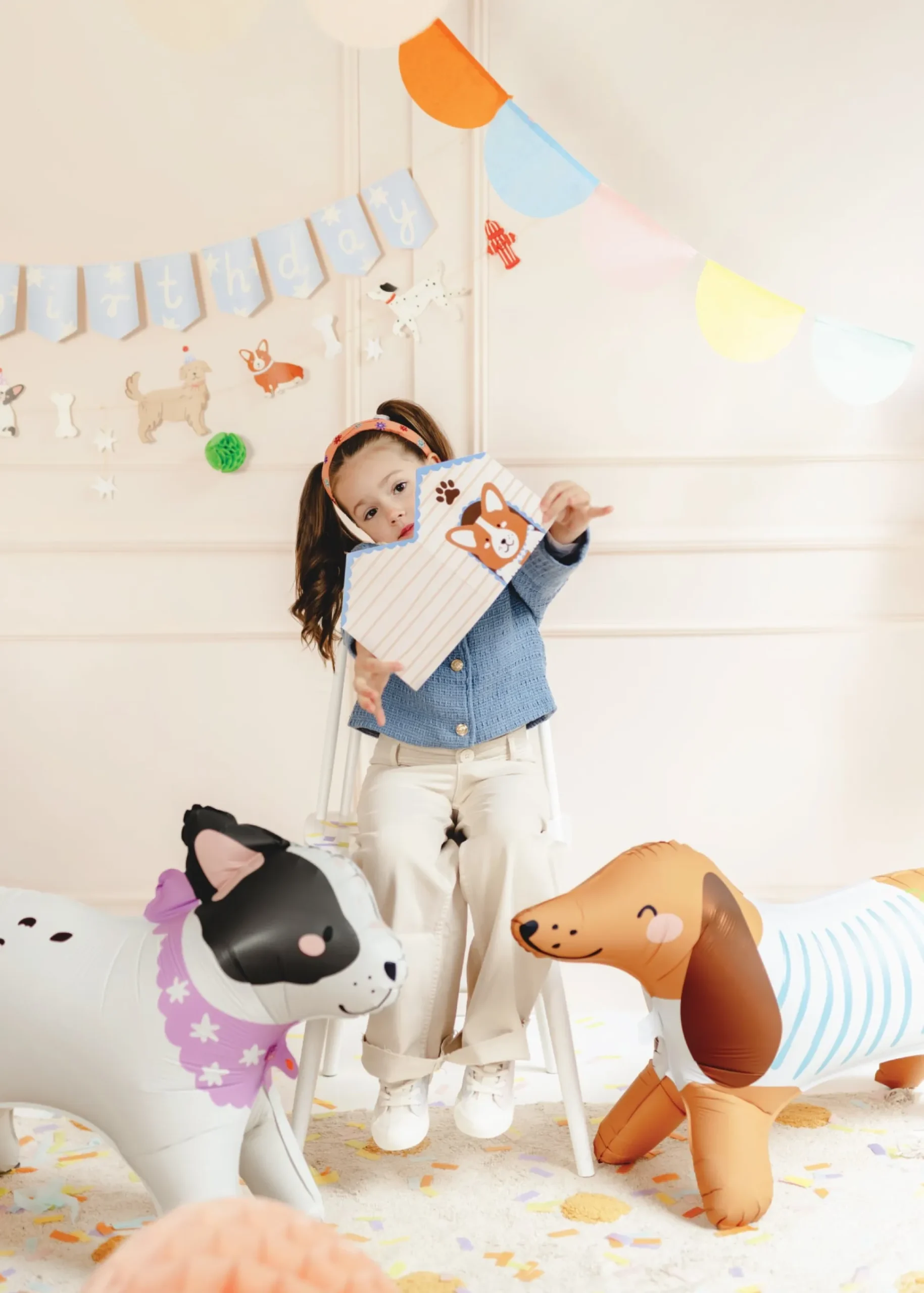 Standing Bulldog Dog Balloon 29.5in