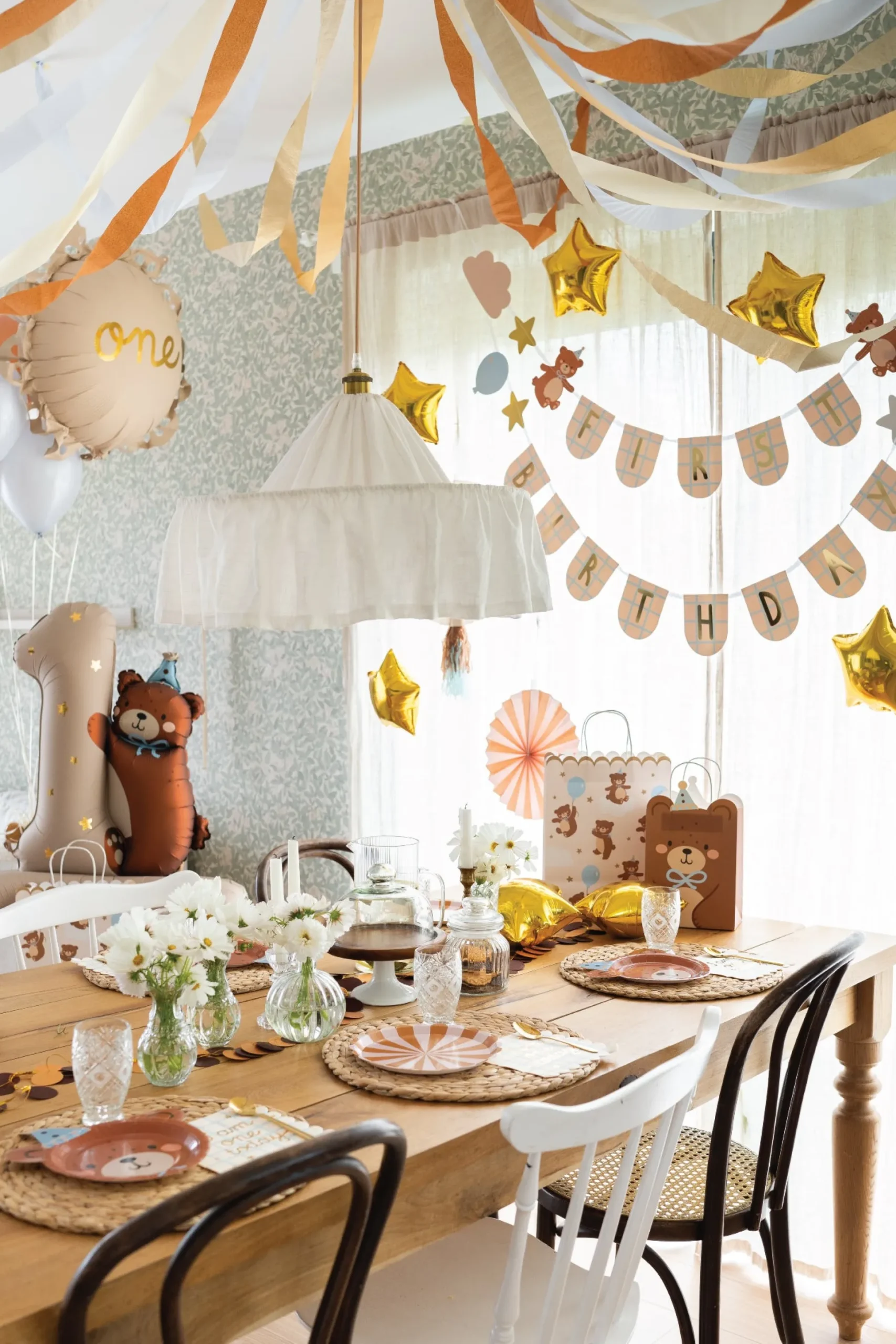 Standing Teddy Bear Number 1 Balloon 32in