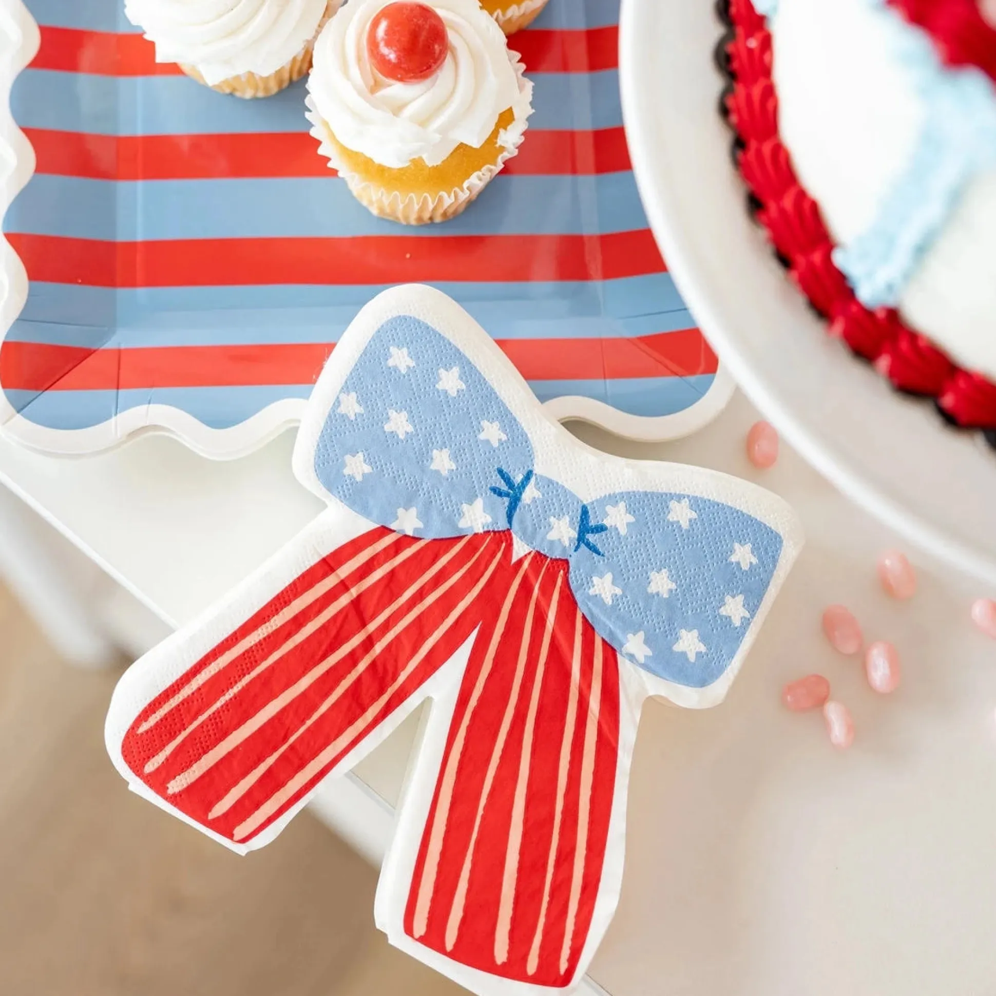 Stars & Stripes Bow Paper Lunch Napkins 24ct
