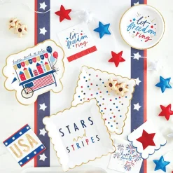 Stars & Stripes Square Lunch Plates 8ct