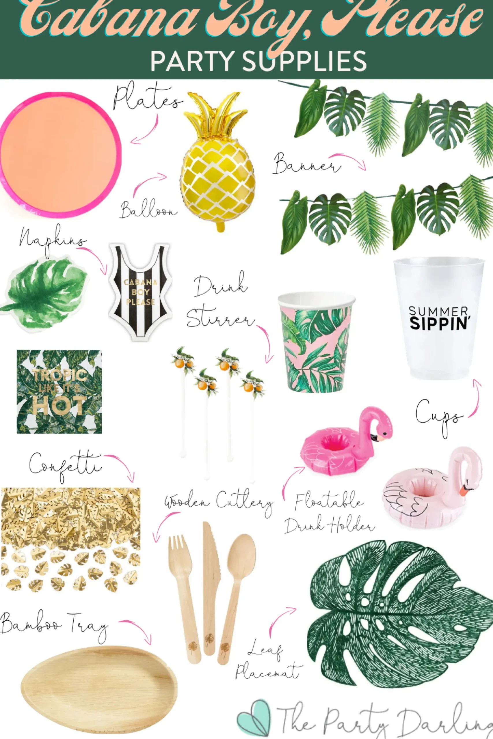 Summer Sippin' Frosted Plastic Cups 8ct