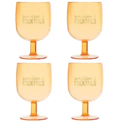 Sunshine & Cocktails Acrylic Wine Glasses 4ct