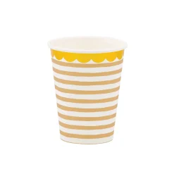 Tan Striped Paper Cups 8ct
