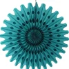Teal Tissue Paper Fan 18in