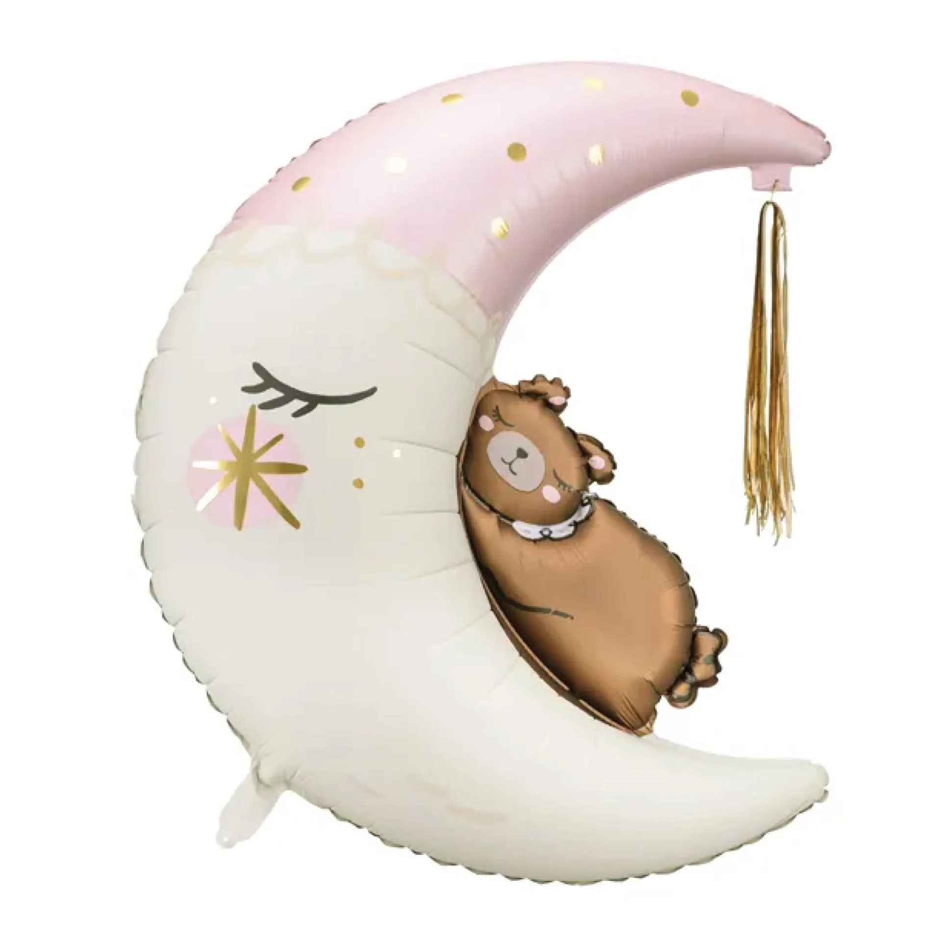 Teddy Bear on the Moon Pink Foil Balloon 34in