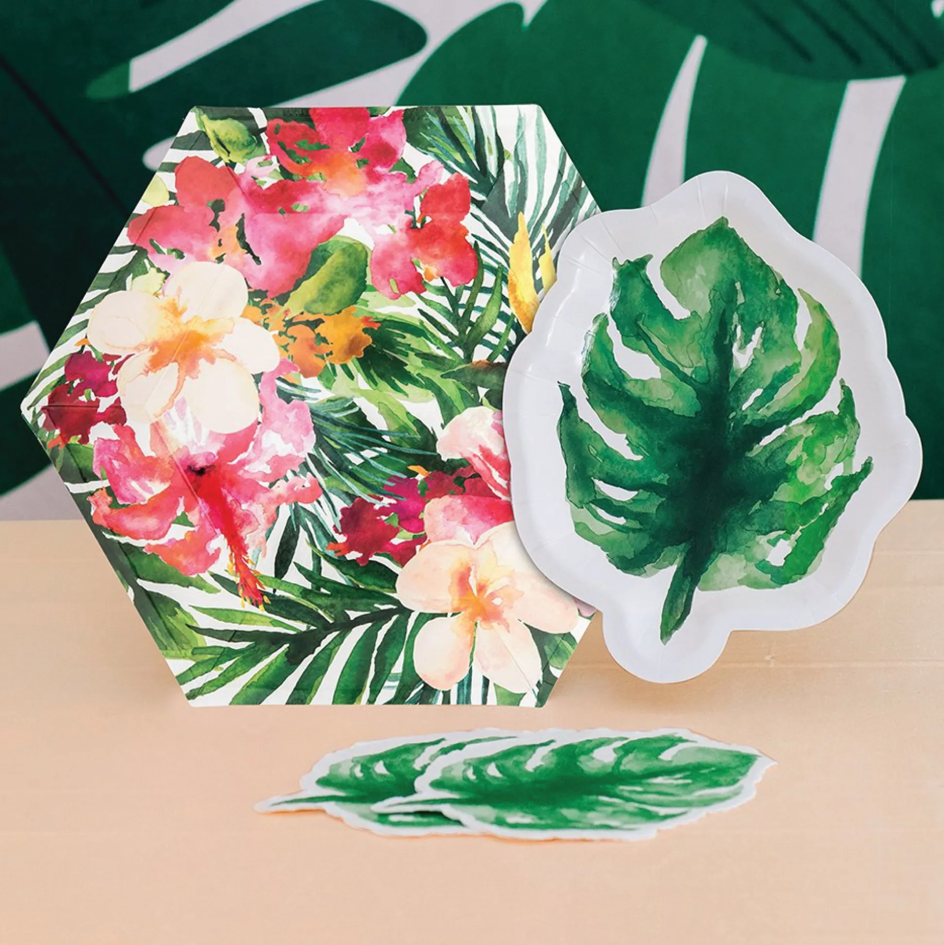 Tropical Leaf Dessert Plates 8ct