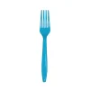 Turquoise Plastic Forks 24ct