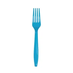 Turquoise Plastic Forks 24ct