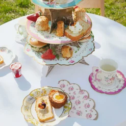 Vintage Floral Tea Party Reversible Cupcake Stand