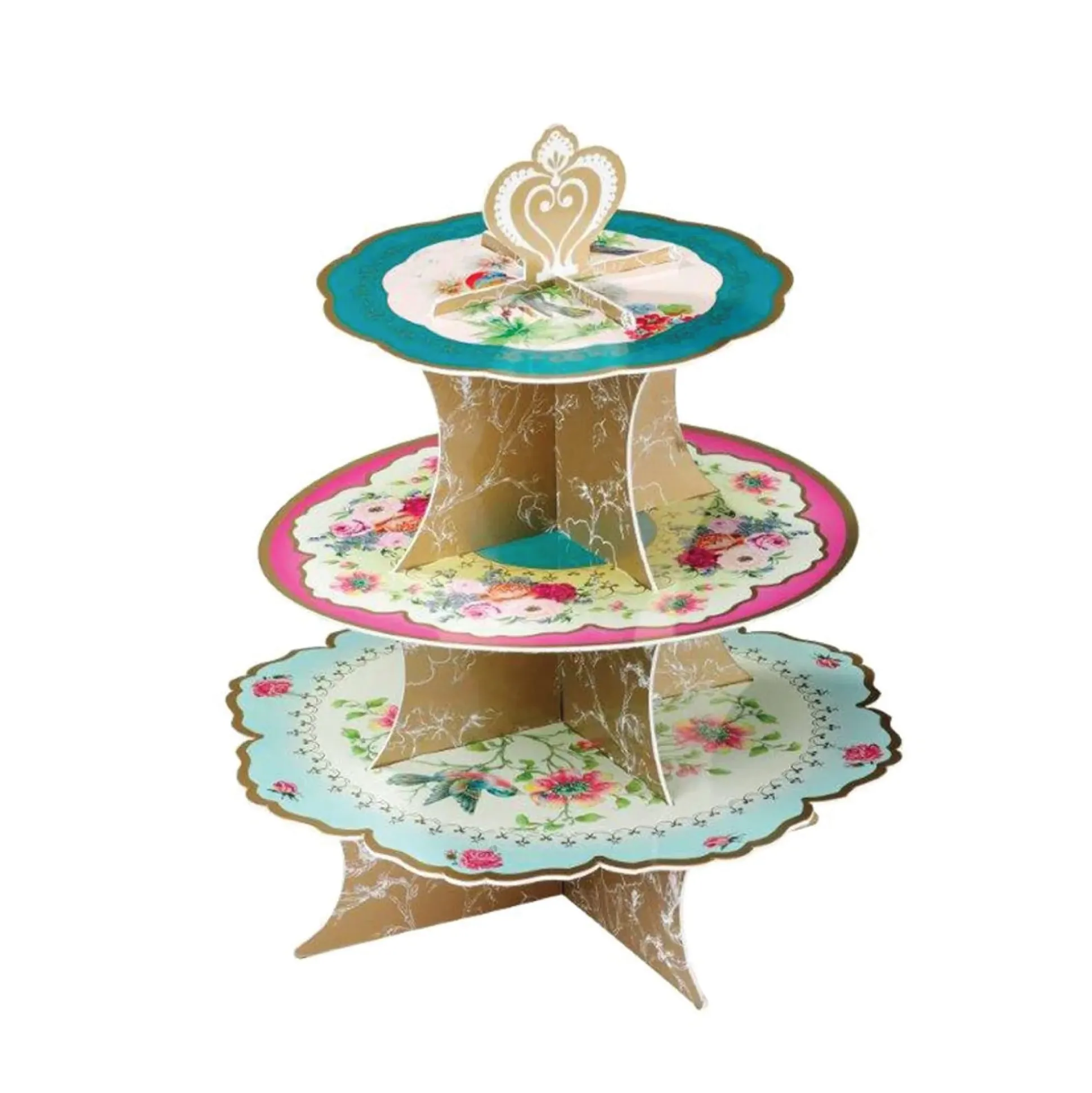 Vintage Floral Tea Party Reversible Cupcake Stand