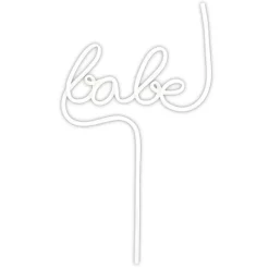 White Babe Plastic Word Straw 1ct