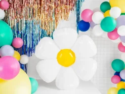 White Daisy Flower Foil Balloon 28in